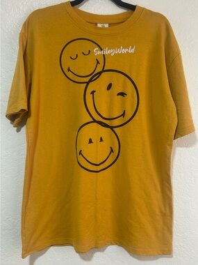 SmileyWorld Men's Mustard Short Sleeve Graphic Tee